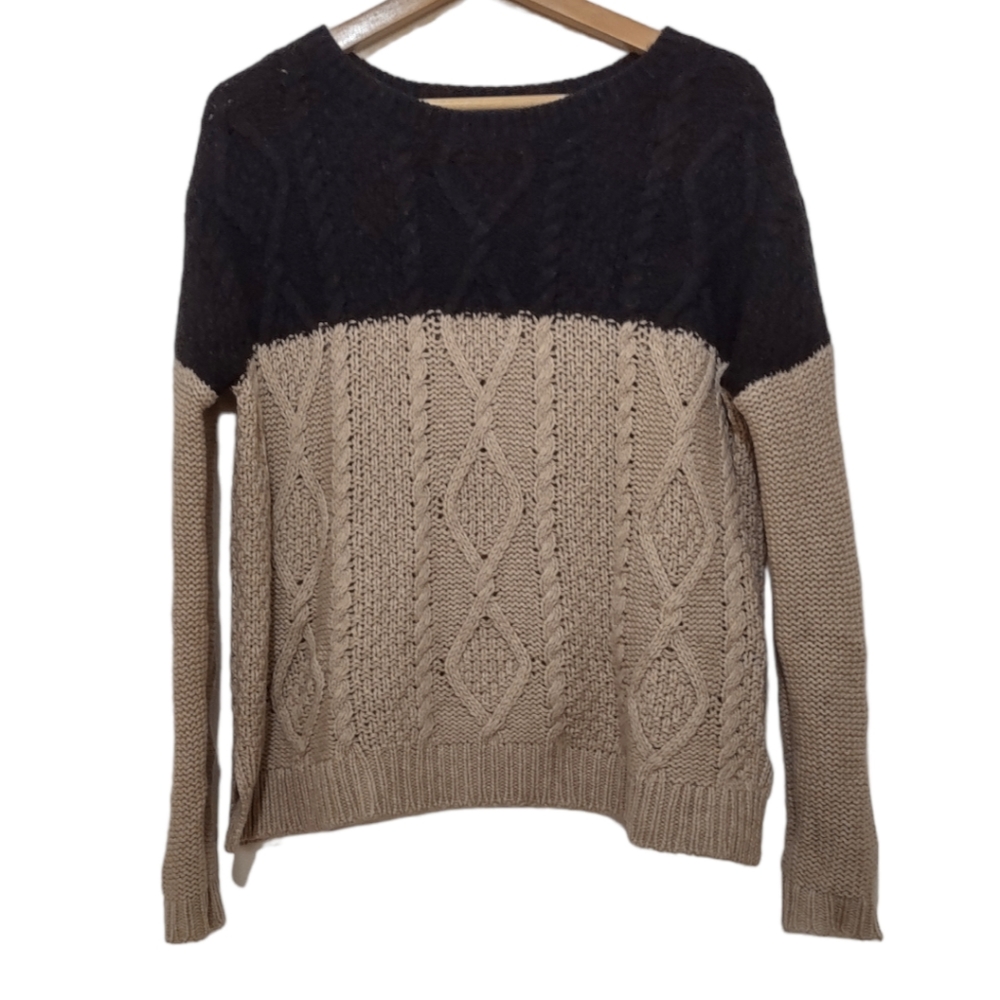 Vince Colorblock Yak/Wool Blend Long Sleeve Sweater